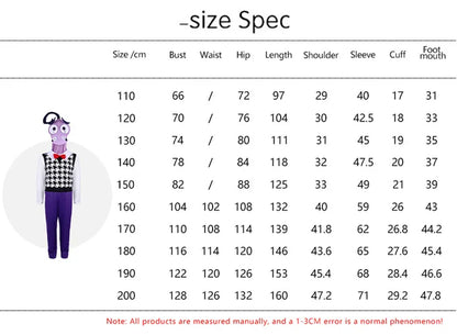 NewAnime Movie Inside Out Joy Cospaly Costume Joy Anger Fear Cos Outfits For Adult Kids Halloween Stage Performance Costume