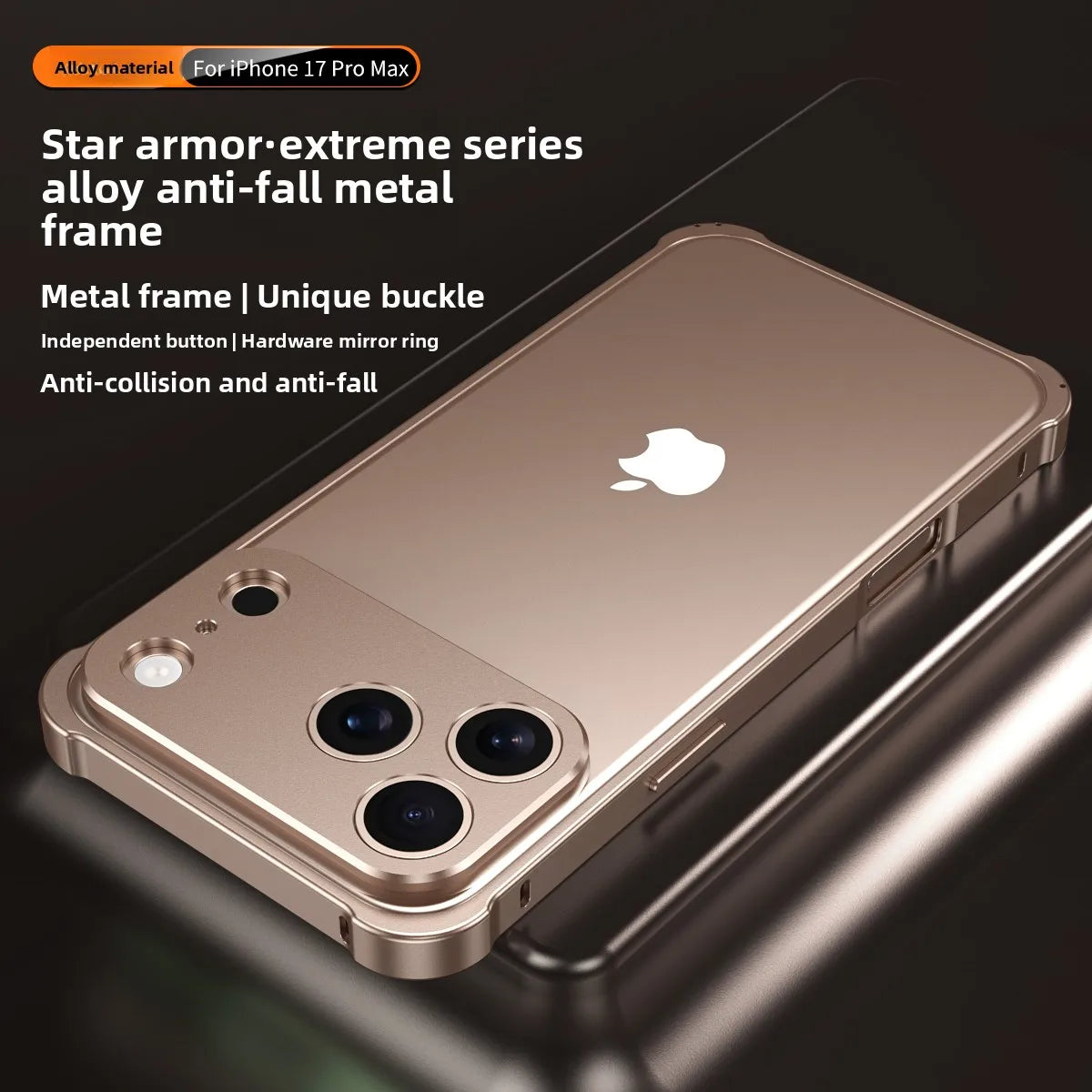 Original Colour Aluminium Frame Metal Bumper Hard Case For IPhone 17Air 17 Pro Max High Quality Alloy Lens Protector Phone Cover