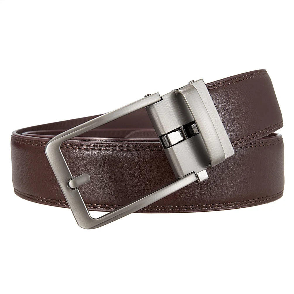 Famous Brand Belt Male Designer Automatic Buckle Genuine Leather Men Belt  Luxury Belts for Men 3.5cm New Black Brown Plus Size