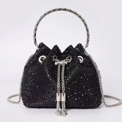 Luxury Designer Women's Handbag Crystal Shiny Rhinestones Diamond Evening Bag Wedding Party Clutch Purse Shoulder Crossbody Bag