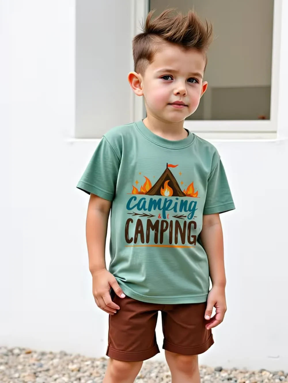 Boys Loose Casual Sets Summer Teen Gradient T-Shirts Shorts 2PCS Big Kids Sport Short Sleeve Clothes Suits Children Print Outfit