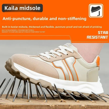 New Women's Safety Shoes with Anti Smashing and Anti Piercing Lightweight Soft Sole and Steel Toe Caps for Work Shoes