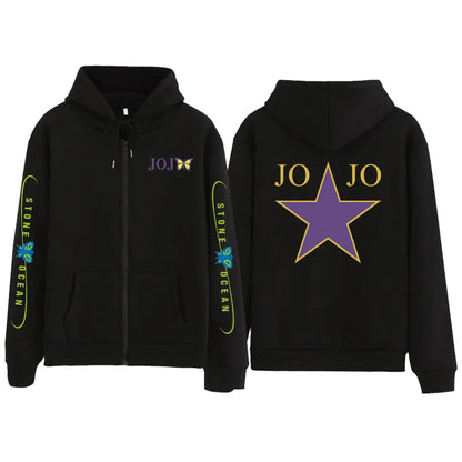 Anime Jojo's Bizarre Adventure Stone Ocean butterfly Hoodies Loose Unisex Anime Style Hoodie Autumn Spring Top sweatshirt