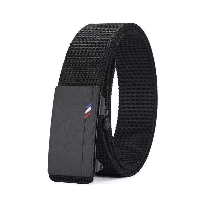 2Pcs Fashion Business Men's Belt Genuine Luxury Brand Leisure Belt Automatic Buckle Belt Canvas Belt With Cargo Pants Jeans Belt