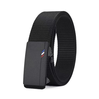 2Pcs Fashion Business Men's Belt Genuine Luxury Brand Leisure Belt Automatic Buckle Belt Canvas Belt With Cargo Pants Jeans Belt