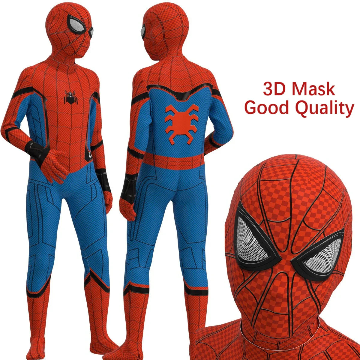 Kids Superhero Spider Costume Spandex Jumpsuit Halloween Cosplay Costumes Bodysuit Kids Separation Party Set Jumpsuit Halloween