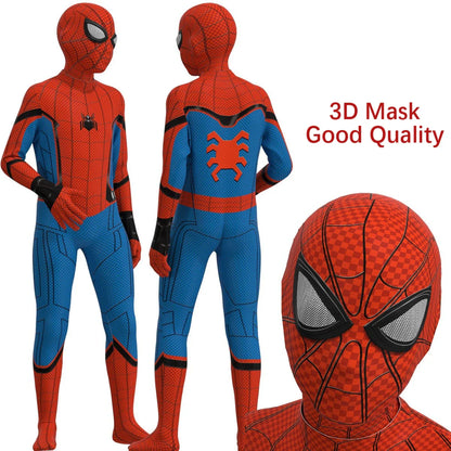Kids Superhero Spider Costume Spandex Jumpsuit Halloween Cosplay Costumes Bodysuit Kids Separation Party Set Jumpsuit Halloween