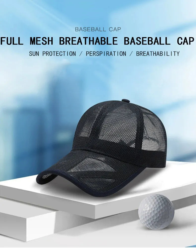 Summer Men Hat Openwork Brim Breathable Mesh Cap Outdoor Sports Sunscreen Baseball Women Sunhat