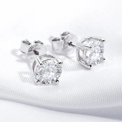 0.1-3CT Test Passed Moissanite Studs Earrings for Men Women S925 Silver Platinum Plated Bride Wedding Lab Diamond Studs