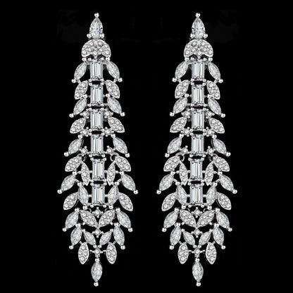 4 Piece Bridal Zirconia Full Jewelry Set for Women Party Luxury CZ Crystal Wedding Necklace