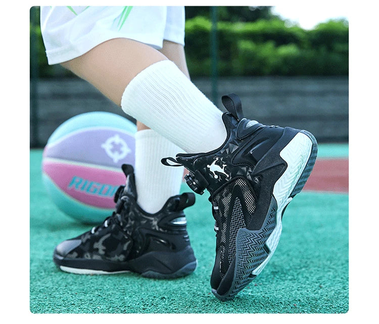 New Children's Basketball Shoes Mesh Breathable Sports Shoes For Teenagers Non-Slip Wear-Resistant Basketball Sneakers Kids