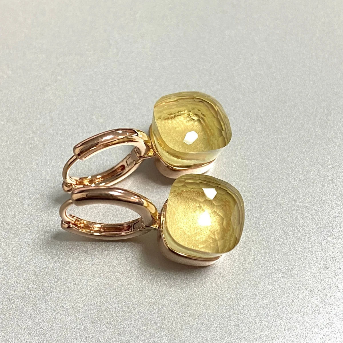 Classic Earrings For Women Amethyst Crystal Earrings Copper With Gold Plated Square Candy Colors Earrings Fashion Jewelry