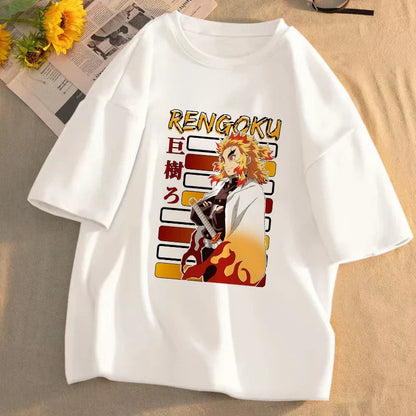 Demon Slayer Anime T-Shirt Kimetsu No Yaiba Unisex Graphic Tee Summer Short Sleeve Casual Cartoon Top Streetwear Anime Gift