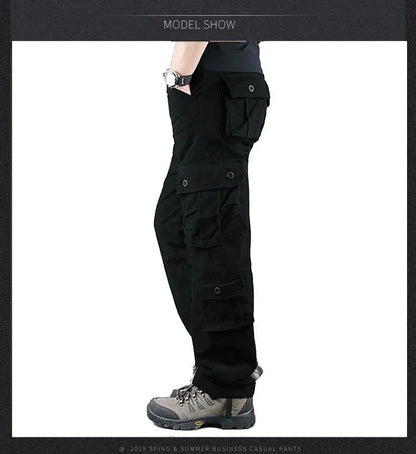 Men Pants Tactical Camouflage Overalls High Quality Cotton Multi-Pocket Trousers Sports Training Work Pants Joggers Men Clothing