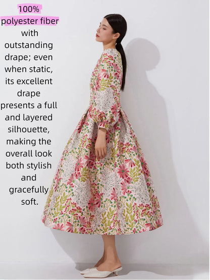 Winter and autumn luxurious and elegant lantern-sleeved wide-sleeved formal evening dress for banquets, wedding guests' attire
