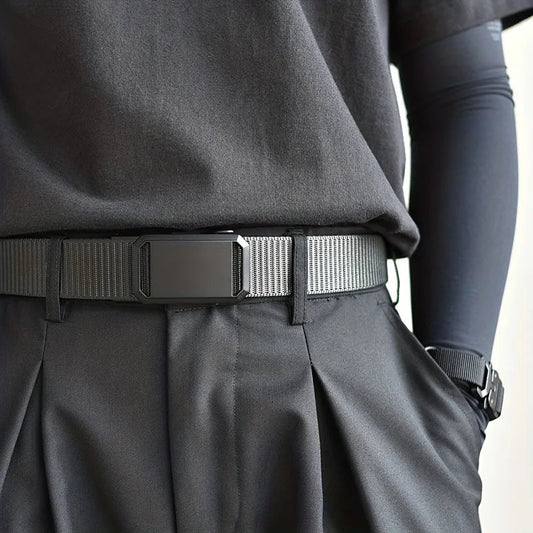 Men's Belt With Automatic Metal Buckle , Outdoor Working Tactical Belt ,Toothless Automatic Buckle For sports canvas Belts