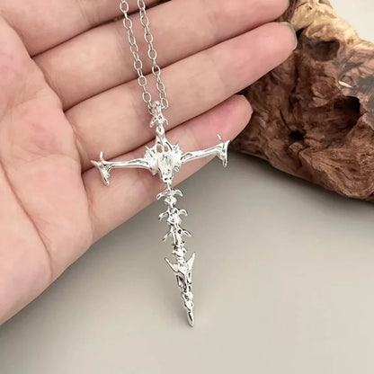 2025 Gothic Punk Cross Pendant Necklace For Women Men Vintage Unisex Silver Hip-Hop Chain Fashion Accessories