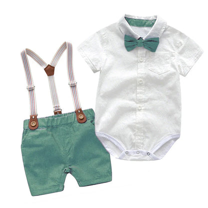 Kid Boy Formal Birthday Outfit Suit Toddler Gentleman Wedding Striped Vest Shirt 1-6 Years Baby Pants Boys Ceremony Outerwear