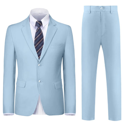 Boys Suit 5-piece Jacket Vest Pants Pocket Shirt Tie Random Casual Formal Wedding Teen Suit Dress School Uniform Size 4-16Y