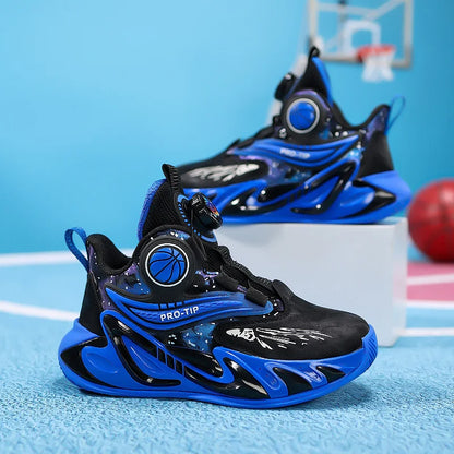 A pair of children's four-season leather high-top basketball shoes, wear-resistant basketball shoes, sizes 31-40，YZ-L833