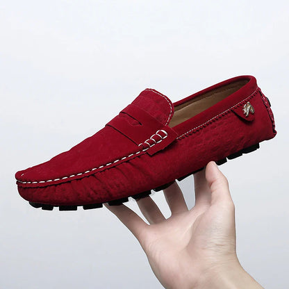 2025 Novos Sapatos Gorro Feitos à Mão Masculinos de Luxo Leve Estampa Crocodilo Tendência Mais Fácil de Combinar Slip-On Loafers Preguiçosos Sapatos da Moda para Dirigir Masculinos e Femininos