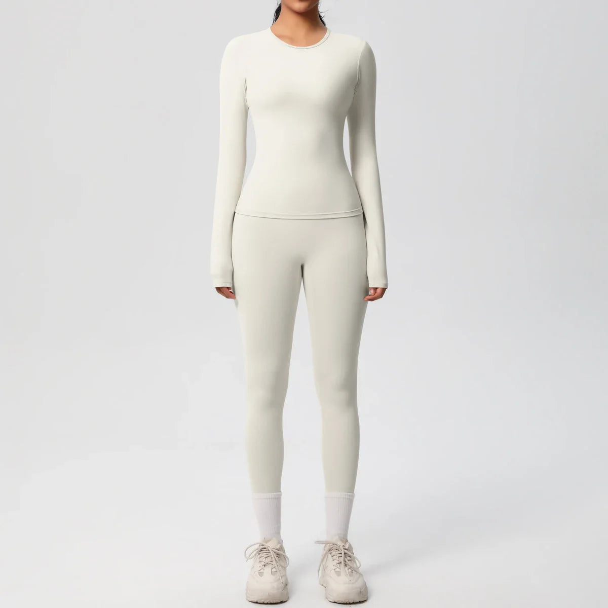 2 PCS Sportswear Yoga Set Gym Clothes Yoga Suits For Women Fitness Set Tracksuits Sports Long Sleeve Crop Top Gym Leggings