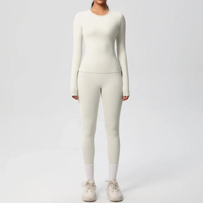 2 PCS Sportswear Yoga Set Gym Clothes Yoga Suits For Women Fitness Set Tracksuits Sports Long Sleeve Crop Top Gym Leggings