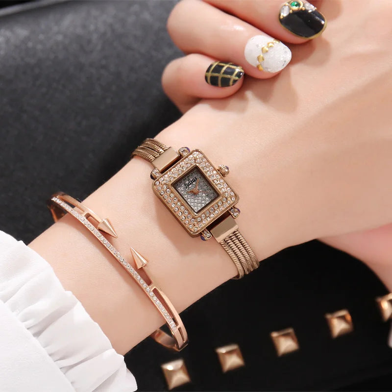 Top Julius Mini Lady Women's Watch Japan Quartz Elegant Fashion Hours Clock Dress Bracelet Chain School Girl's Birthday Gift