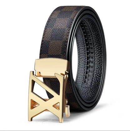2026 Top Grain Leather Genuine Leather Belt Automatic Buckle High Quality For Business Casual Plaid Pants