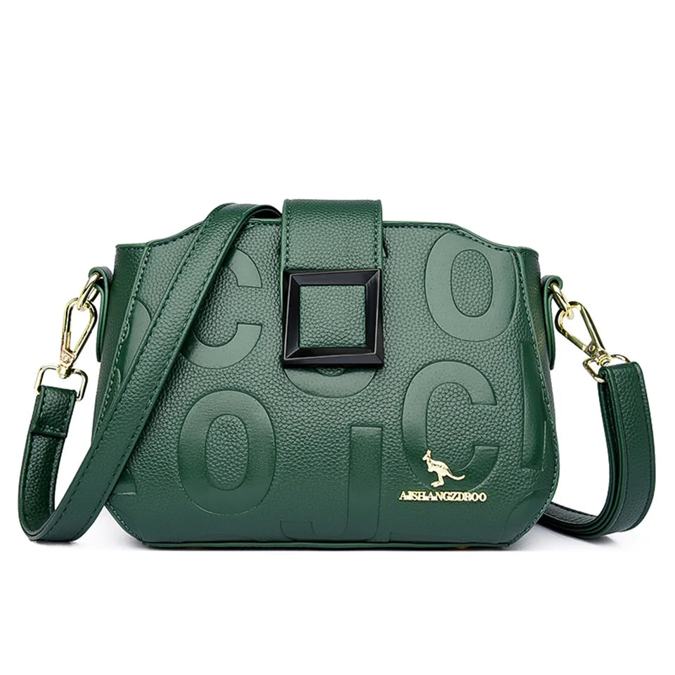 Fashion Women's Square Buckle Crossbody Bag Casual Shoulder Crossbody Bags Ladies Luxury Designer Large Capacity Travel Handbag