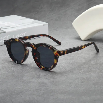Round Sunglasses Women Men Punk Shades Retro Trending Sun Glasses Clear Lens Frame UV400 Female