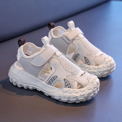 Children's sports sandals 2025new style summer girls' single mesh casual shoes anti-slip boys' closed-toe soft-soled beach shoes
