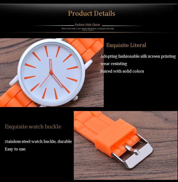 Women's Watches Ultrathin Silicone Ladies Bracelet Large Dial Korean Edition Female Student Fashion Quartz Wristwatch UTHAI CE76