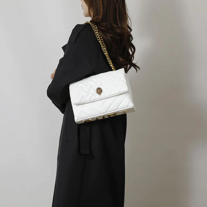 2026 New Chain Bag Textured Rhombus Embroidery Thread Single Bag Versatile Single Shoulder Crossbody Hot Selling Women's Bag