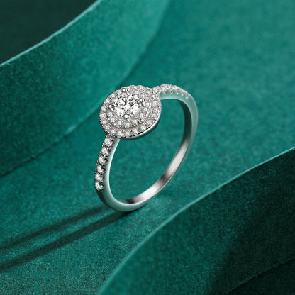 Sparkling Round Clear CZ Charm Rings Fashion 925 Sterling Silver Classic Design Wedding Ring For Women Party Jewelry