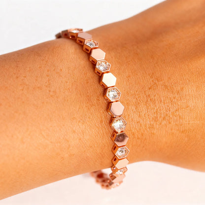 Jewelry Embellished with Premium Swarovski Crystals Bracelet  for Women Quality Brass with 18K White Gold Plated