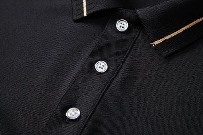 2026 New Men's Polo Collar T-shirt Short Sleeved Casual Sweat Absorbing Breathable T-shirt Men's Top