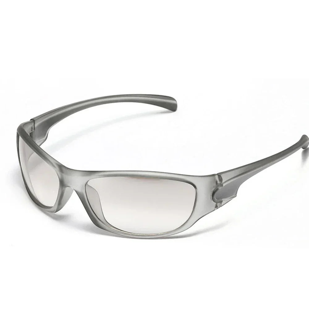 Men's Silver Y2K Sunglasses Outdoor Cycling Sports Sun Glasses Women Vintage Shades Trendy Punk Goggle Eyewear 2000S Aesthetic