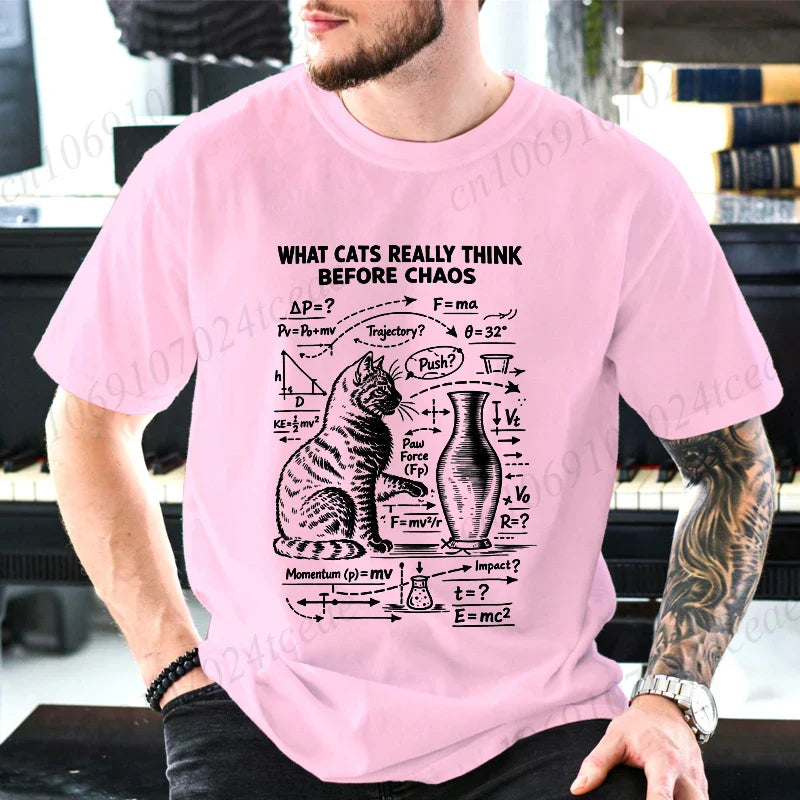 Funny Cat Science Printed Mens Graphic Tee Novelty Sarcastic Funny T-Shirt New Fashion Men Women T-Shirts Casual Short Sleeve
