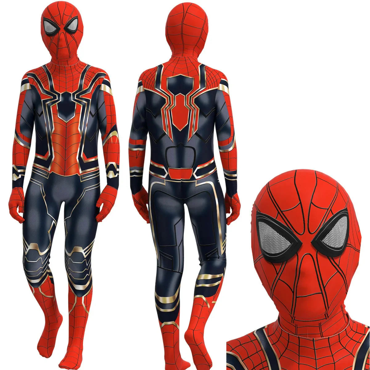 Kids Superhero Spider Costume Spandex Jumpsuit Halloween Cosplay Costumes Bodysuit Kids Separation Party Set Jumpsuit Halloween