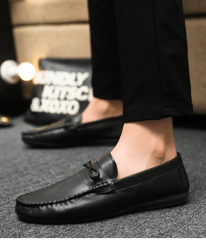 Mocassins Minimalistas Masculinos Sapatos Casuais de Couro Confortáveis Para Homens Sapatos de Condução Antiderrapantes Sapatos de Escritório Slip-on Tamanho Grande 46