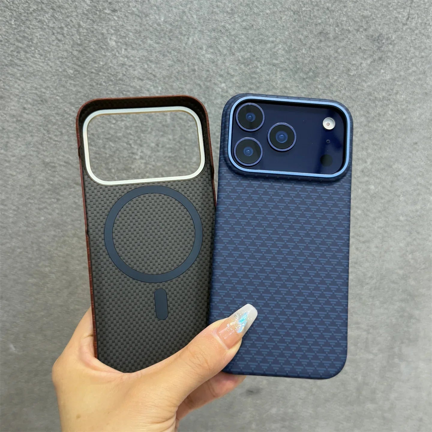 Business Kevlar Matte Hard Carbon Pattern for Mag-safe Original Case for IPhone 17 Pro Max Charge Protection Cover