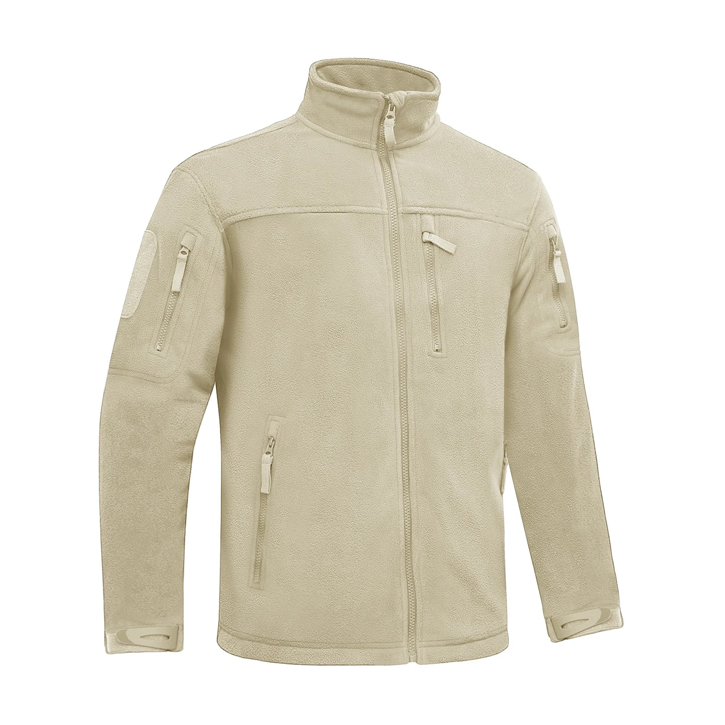 Winter Fleece Jacket Mens Zipper Pockets Work Jacket Thermal Warm Full Zip Fishing Hiking Coats Outwear Man Windbreaker