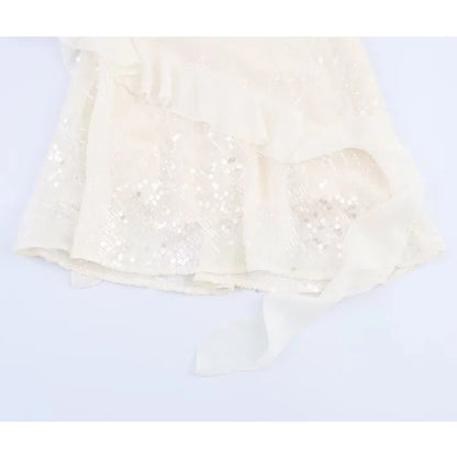 Sequin Mini Dress Woman Sexy Slip Party Dresses for Women Summer Backless Women's Dress Straps Beach Short Dresses