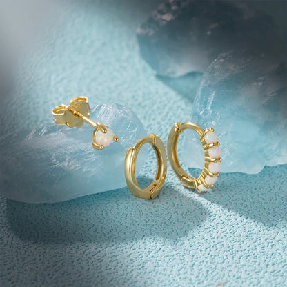 925 Sterling Silver 3PCS DIY Hoop Earring With Piercing Stud Earring Set Women Men Party Wedding Jewelry Set pendientes 925