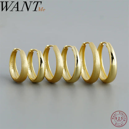 925 Sterling Silver Simple Statement Matte Large Huggies Hoop Earrings for Men Women Fine Gothic Punk Charms S925 Jewelry