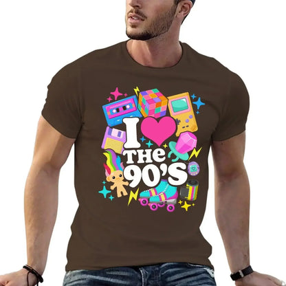 I Love The 90's Retro 90s Costume T-Shirt anime figures summer clothes blue archive mens t shirt
