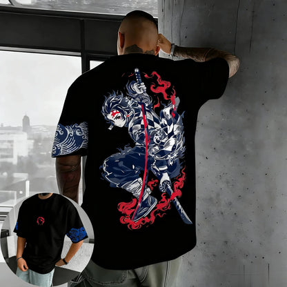 Camiseta Demon Slayer Anime Manga Curta Masculina Feminina Algodão Streetwear Casual Tops Verão Oversized Fashion Y2k Unissex