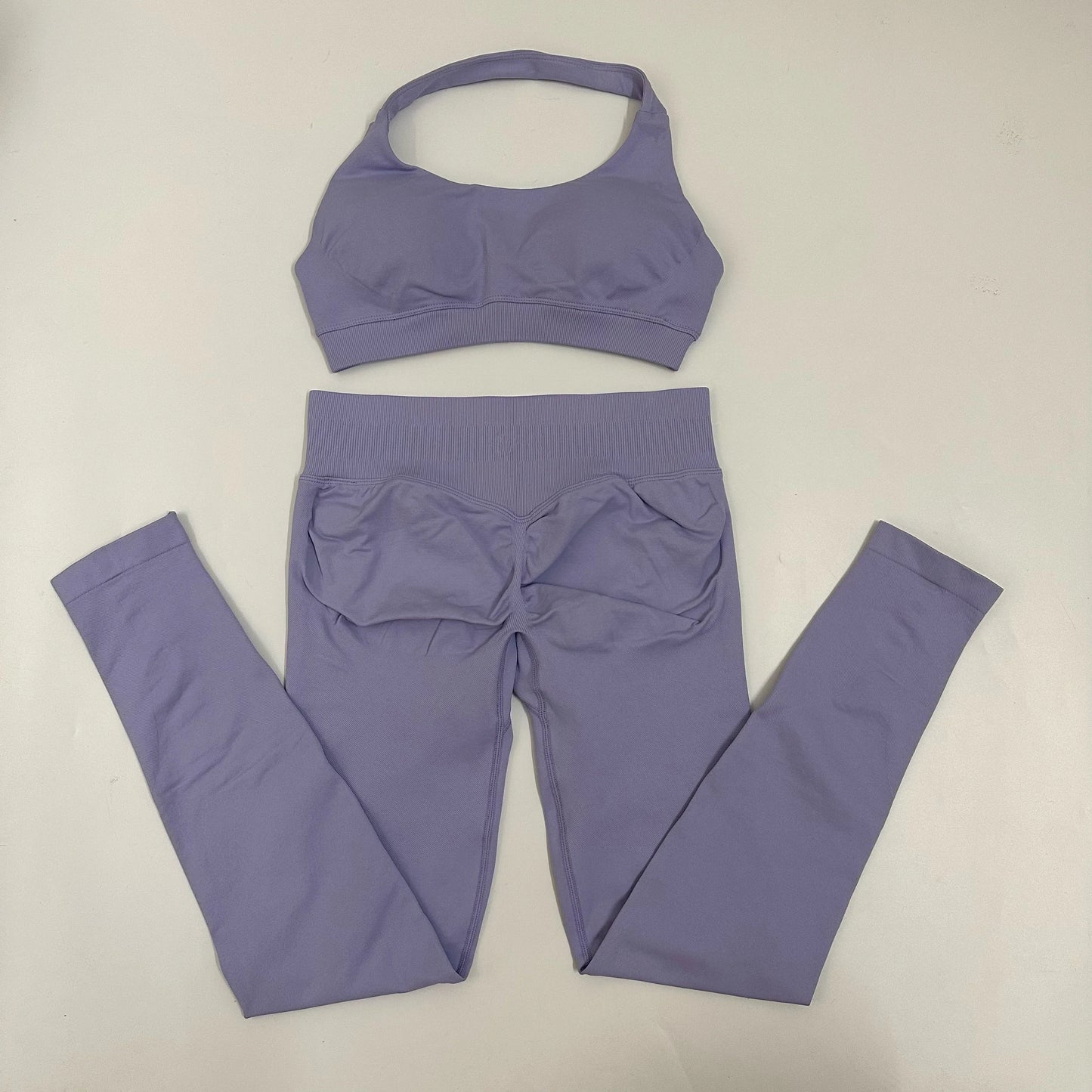 Yoga Leggings Set Women Seamless Yoga Set High Waist Scrunch Butt Legging With Halter Sports Bra Workout Gym Suit