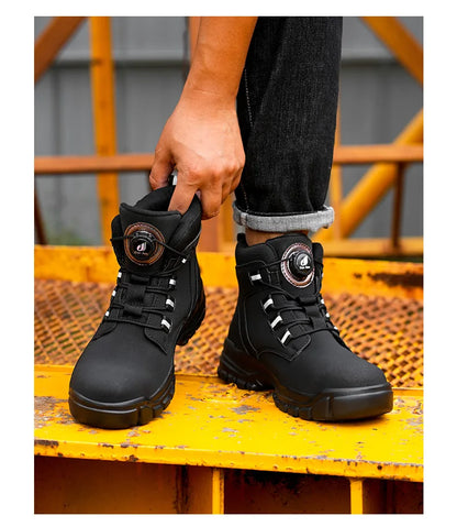 New Rotating Button Safety Shoes for Men Steel Toe Sneaker Non Slip Work Shoes Man Puncture Proof Protective Work Safety Boots